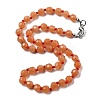 Faceted Round Natural Red Aventurine Beaded Necklaces NJEW-F327-01A-04-1