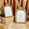 2Pcs 2 Styles Arch Shape Resin & Velvet Photo Frame Necklace Display Stands NDIS-GW0001-01-4