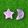 Natural Lepidolite/Purple Mica Stone Healing Moon & Star Ornaments PW-WG13036-06-1