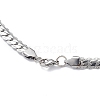 304 Stainless Steel Cuban Link Chain Necklace for Men Women NJEW-E093-03P-01-3