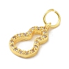 Brass Micro Pave Cubic Zirconia Charms KK-C072-46G-2