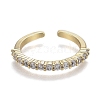Adjustable Brass Micro Pave Clear Cubic Zirconia Cuff Rings X-ZIRC-Z002-11G-3