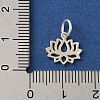 925 Sterling Silver Lotus Flower Charms with Jump Rings FIND-U013-02S-03-3