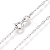 Anti-Tarnish Rhodium Plated 925 Sterling Silver Mariner Link Chain Necklaces STER-L059-10P-3