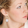 FIBLOOM 1 Pair Shell Pearl Dangle Stud Earrings EJEW-FI0002-18-5