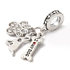 Rack Plating Alloy Crystal Rhinestone European Dangle Charms PALLOY-S189-20P-2