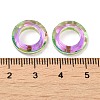 Electroplate Transparent Glass Linking Rings GLAA-F126-01-4