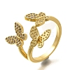 Rack Plating Brass Micro Pave Cubic Zirconia Cuff Finger Rings for Women RJEW-M028-25G-02-4