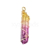 Two Tone Natural Dyed Quartz Pendants PALLOY-JF02800-01-3