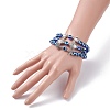 3Pcs 3 Style Evil Eye Resin Beaded Stretch Bracelets Set with Sea Turtle & Starfish & Shell for Women BJEW-JB07542-3