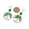 Glass Seed Beaded & Dyed Natural Malaysia Jade Dangle Earrings for Women EJEW-MZ00204-3