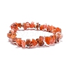 Carnelian(Dyed) Chips Stretch Bracelets BJEW-JB01308-04-2