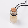 Beautiful Design Adjustable Glass Wishing Bottle Pendant Necklaces NJEW-JN01344-4