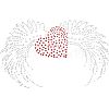 Heart with Wing Glitter Hotfix Rhinestone DIY-WH0301-41-1
