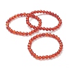 Natural Red Agate Beaded Stretch Bracelets BJEW-D446-B-26-7