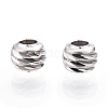 Rhodium Plated 925 Sterling Silver Beads STER-T004-78P-3mm-2
