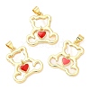 Rack Plating Brass Enamel Pendants with Shell KK-A185-19G-1