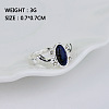 Alloy with Natural Lapis Lazuli Finger Rings FS-WGF3EDB-01-3