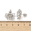 Brass Micro Pave Clear Cubic Zirconia Stud Earrings EJEW-A121-06P-3