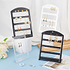 DELORIGIN 6Pcs 6 Styles 4-Tier PP Plastic Slant Back Earring Organizer Display Stands EDIS-DR0001-03-3