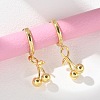 Brass Cherry Hoop Earrings EJEW-M077-19G-03-1