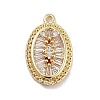 Brass with Clear Cubic Zirconia Pendants KK-Z061-21B-G-1