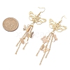 Butterfly Brass Charm Dangle Earrings for Women EJEW-TA00547-3