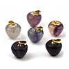 Natural  Fluorite Teacher Apple Charms G-Z022-02D-G-1