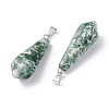 Natural Qinghai Jade Pointed Pendants G-I314-02P-01-3