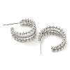 Brass Stud Earrings with Glass EJEW-K264-01P-2