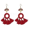 Polycotton Tassels Chandelier Earrings for Women EJEW-JE06210-2