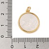 Rack Plating Brass & Cubic Zirconia Shell Pendants KK-S372-20G-3