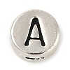 925 Sterling Silver Flat Round with Letter Beads LS-STER-G044-01AS-A-1