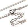 Non-Tarnish 304 Stainless Steel Heart Pendant Flat Snake Chain Necklaces for Women NJEW-G142-05P-3