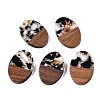 Transparent Resin and Walnut Wood Pendants RESI-T057-04A-1