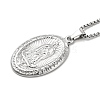 Non-Tarnish Stainless Steel Virgin Mary Pendant Necklace with Box Chains for Women NJEW-E066-01P-1