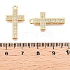 Brass Micro Pave Clear Cubic Zirconia Pendants KK-T073-25G-3