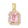 Brass Pave Cubic Zirconia Pendants CU-OY001-01G-1-1