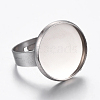 Tarnish Resistant Adjustable 304 Stainless Steel Finger Rings Components LS-STAS-G187-01P-16mm-1