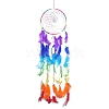 Rainbow Color Woven Web/Net with Feather Pendant Decorations PW-WG38297-01-5