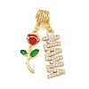 Mother's Day Brass Micro Pave Clear Cubic Zirconia Pendants CU-CBAD306-16G-03-1