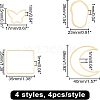 CHGCRAFT 16Pcs 4 Styles Brass Linking Rings KK-CA0001-57G-2