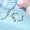 Round Shell Pearl Beaded Stretch Rings for Women RJEW-TA00151-2