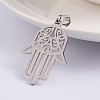 Hamsa Hand/Hand of Fatima/Hand of Miriam 304 Stainless Steel Pendants STAS-F016-18-3