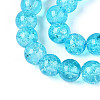Spray Painted Crackle Transparent Glass Beads Strands X-CCG-Q001-8mm-06-A-3