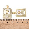 Brass Micro Pave Clear Cubic Zirconia Pendants KK-B083-35C-G-3