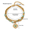 304 Stainless Steel & Natural Amazonite Beaded Double Layer Bracelets FS-WG81BCE-06-1