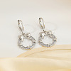 Elegant Brass Clear Cubic Zirconia Bowknot Hoop Earrings UQ7688-4