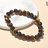 Natural Tiger Eye Bead Stretch Bracelets BJEW-K212-B-005-1