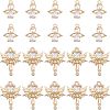 SUPERFINDINGS 20Pcs 2 Style Rack Plating Brass Micro Pave Clear Cubic Zirconia Pendants KK-FH0004-22-1